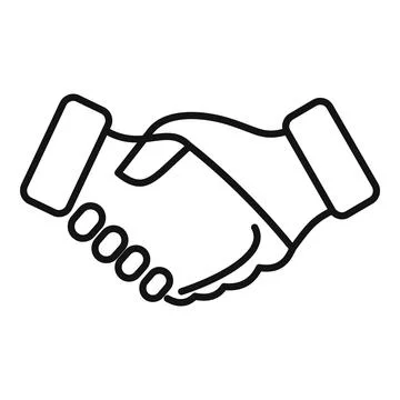 Reliability handshake icon outline . Trust integrity Stock Illustration