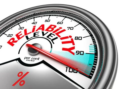 Reliability level conceptual meter Illustrazione stock