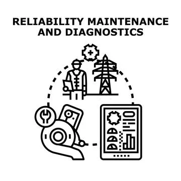 Reliability maintenance and diagnostics concept vector illustration 库存插图