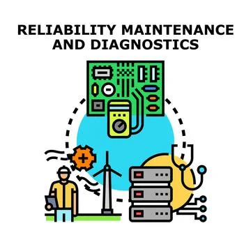 Reliability maintenance and diagnostics concept vector illustration Stock Illustration
