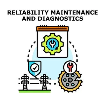 Reliability maintenance and diagnostics concept vector illustration Stock Illustration