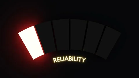 Reliability measuring device with arrow and scale. 3D render Stock Footage 201177072
