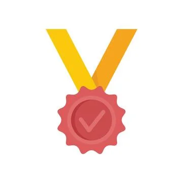 Reliability medal icon flat vector. Back guarantee Stockillustratie