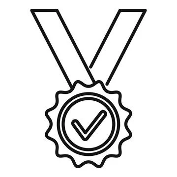 Reliability medal icon outline vector. Back guarantee Stockillustratie