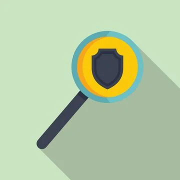 Reliability search icon flat . Bonus money Stock Illustration