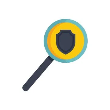 Reliability search icon flat vector. Bonus money Stock Illustration