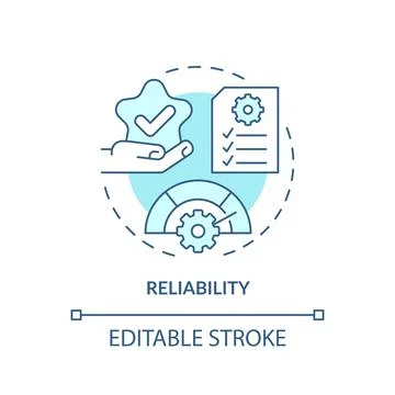 Reliability turquoise concept icon Stock Illustration
