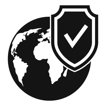 Reliability world icon simple vector. Globe trip Stock Illustration