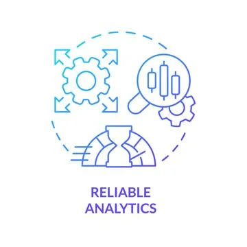 Reliable analytics blue gradient concept icon Stock Illustration