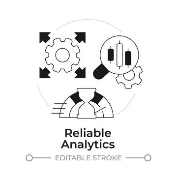 Reliable analytics modern flat line concept icon Stock Illustration