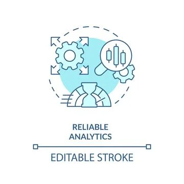 Reliable analytics turquoise concept icon イラスト素材