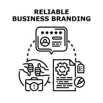 Reliable business branding concept developing strong client reputation Stock Illustration