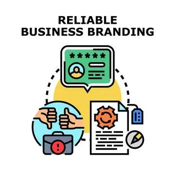 Reliable business branding concept developing strong client reputation Stock Illustration