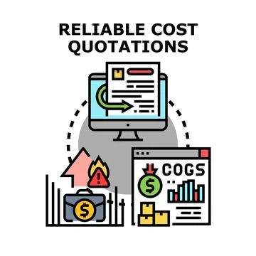 Reliable cost quotations process on digital screen イラスト素材