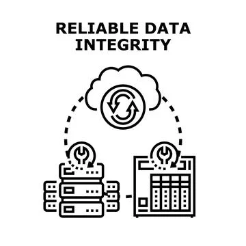 Reliable data integrity maintaining information storage and security Stock Illustration