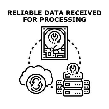 Reliable data processing and cloud computing system Stock Illustration