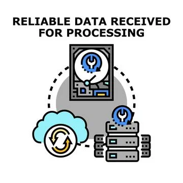 Reliable data processing and cloud computing system Stock Illustration