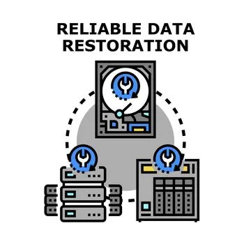 Reliable data restoration from server and database system 스톡 일러스트