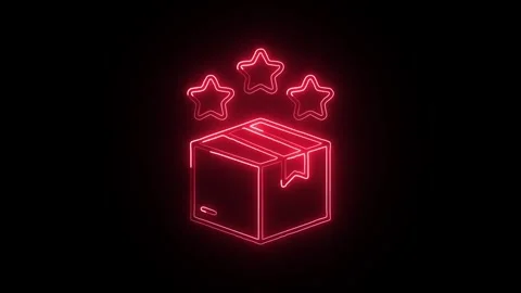 Reliable Delivery Isolated on Black Background Neon Shipping Service Animatio Видео 330855296