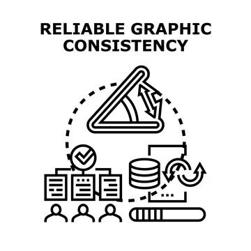 Reliable graphic consistency concept vector icon illustration Stock Illustration