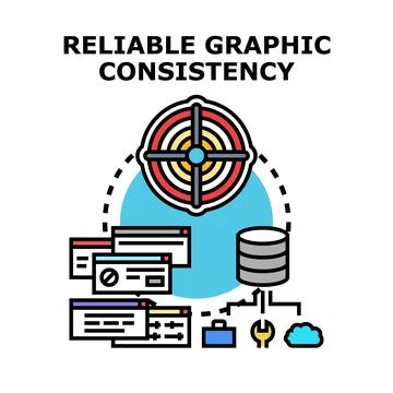 Reliable graphic consistency system achieving business goals Stock-Illustration