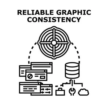 Reliable graphic consistency system achieving business goals Stock Illustration
