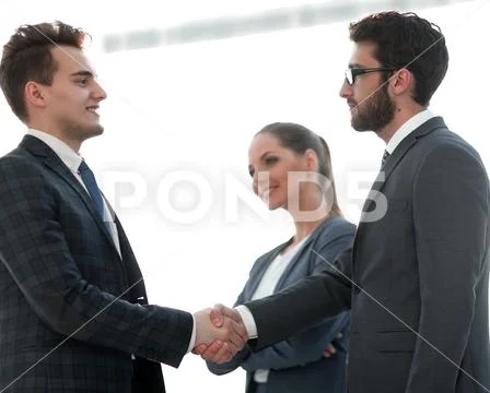 Reliable handshake of business people Stock Photos