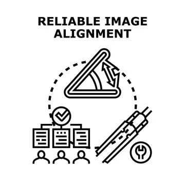 Reliable image alignment and data processing concept Stock Illustration