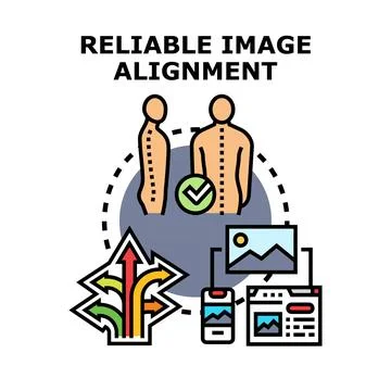 Reliable image alignment for human posture application Stock Illustration