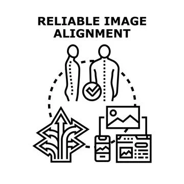 Reliable image alignment for human posture application Stock Illustration