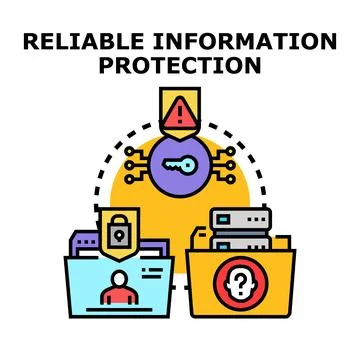 Reliable information protection accessing data security concept Stock Illustration