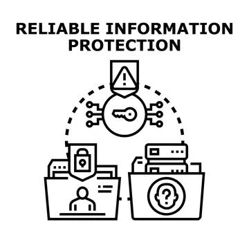Reliable information protection accessing data security concept Stock Illustration