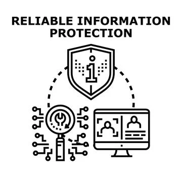 Reliable information protection system ensuring data security Stock Illustration