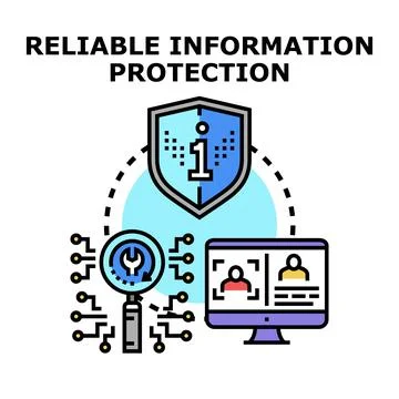 Reliable information protection system ensuring data security 库存插图
