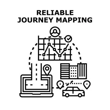 Reliable journey mapping concept visualizing customer experience process 库存插图