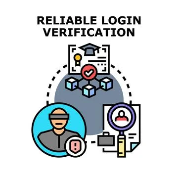 Reliable login verification process ensuring secure access Stock Illustration