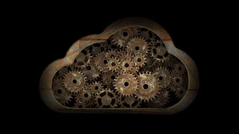 Reliable operation of the information cloud. Old cloud of information, outdated Video stock 118569182