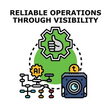 Reliable operations through visibility concept for business Illustrazione stock