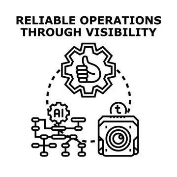 Reliable operations through visibility concept for business Illustrazione stock