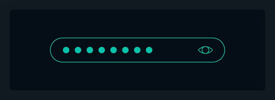 Reliable password input UI element template Stock Illustration