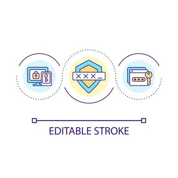 Reliable password loop concept icon Stock Illustration