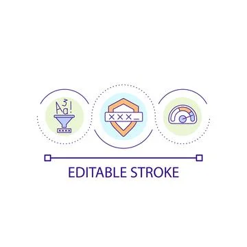 Reliable password loop concept icon Stock Illustration