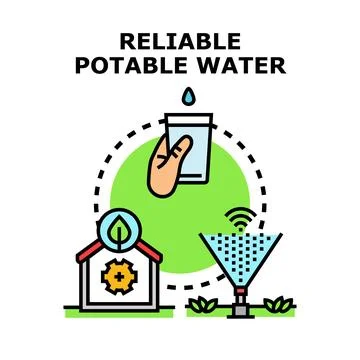Reliable potable water supply and management system Ilustración de archivo