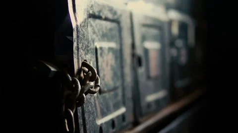 Reliable protection, padlock with a big chain (2) Video stock 49070749