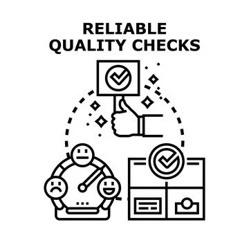 Reliable quality checks ensuring satisfaction and excellent product control Stock Illustration