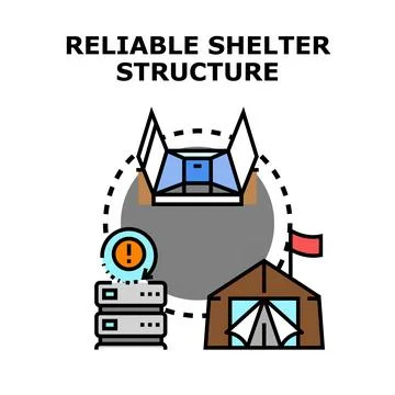 Reliable shelter structure and secure data concept Stock Illustration