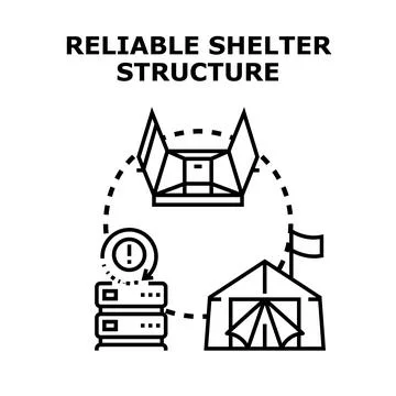 Reliable shelter structure and secure data concept Stock Illustration
