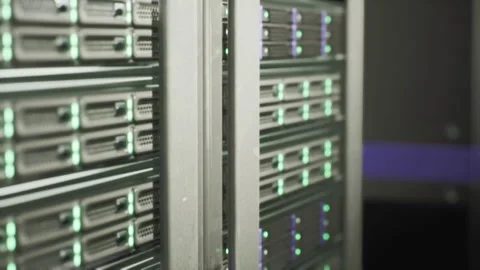 Reliable storage setup. Professional backup array with active indicators Stock-Footage 329942752