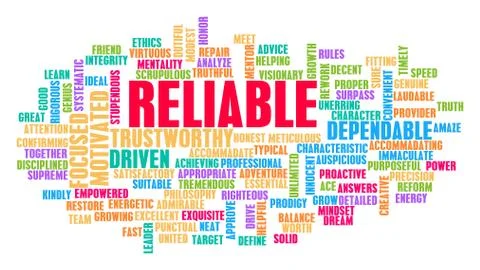 Reliable Word Cloud Concept Stock Illustration
