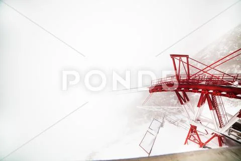 Reliance cable car in the fog Stock Photos